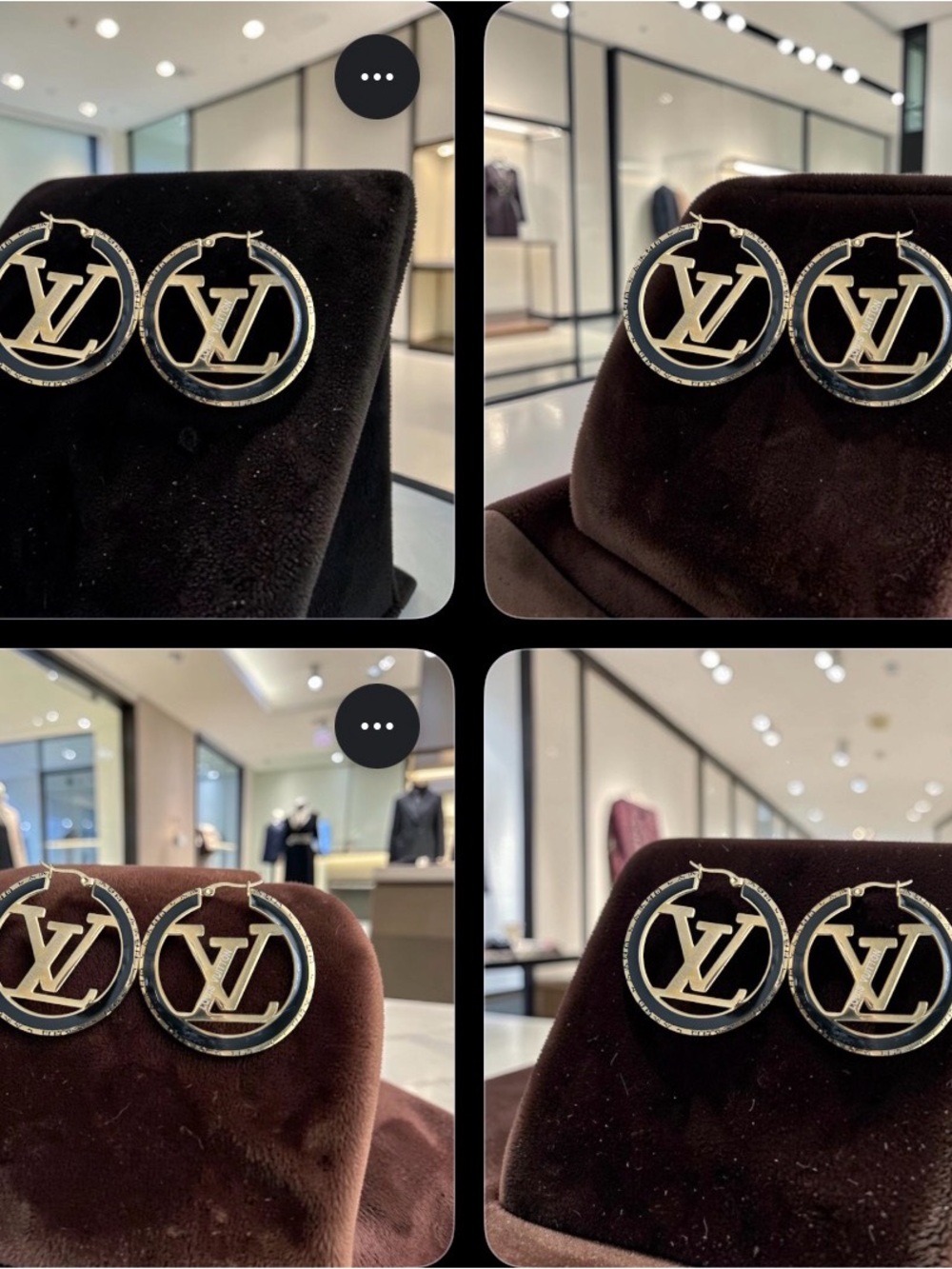 Louis Vuitton Black and Gold Signature Hoop Earrings-fashion jewelry - Picture 4 of 10